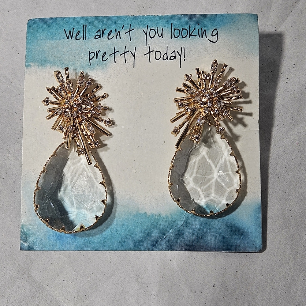 New Erin McDermott Jewelry Champagne Pineapple Shape Drop Earrings
